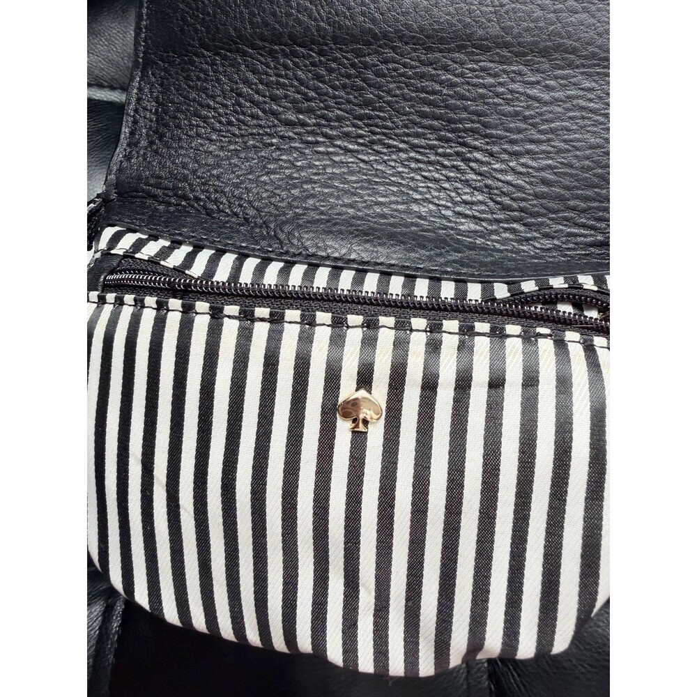 Kate Spade Greenwood Place Rita Belt Bag Black Cow Leather Gold Turn Lock - Picture 7 of 13